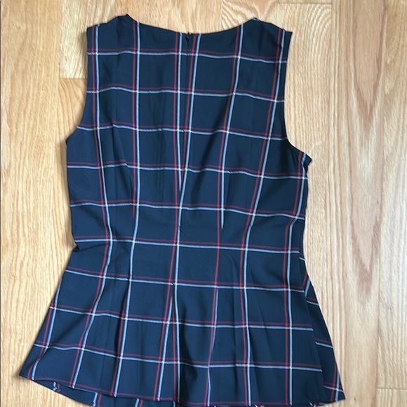 Ann Taylor Blue and Red Asymmetrical Peplum Blouse - Picture 4 of 5